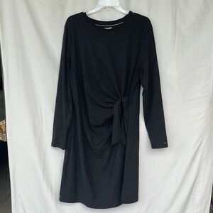Tommy Hilfiger Black Long Sleeve Wrap Sheath Dress